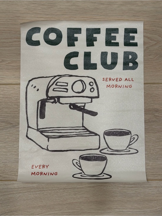 Urban Outfitters Other - Coffee Club Canvas Art Print Poster